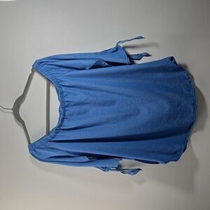 Just Quella Blue Flowy Top